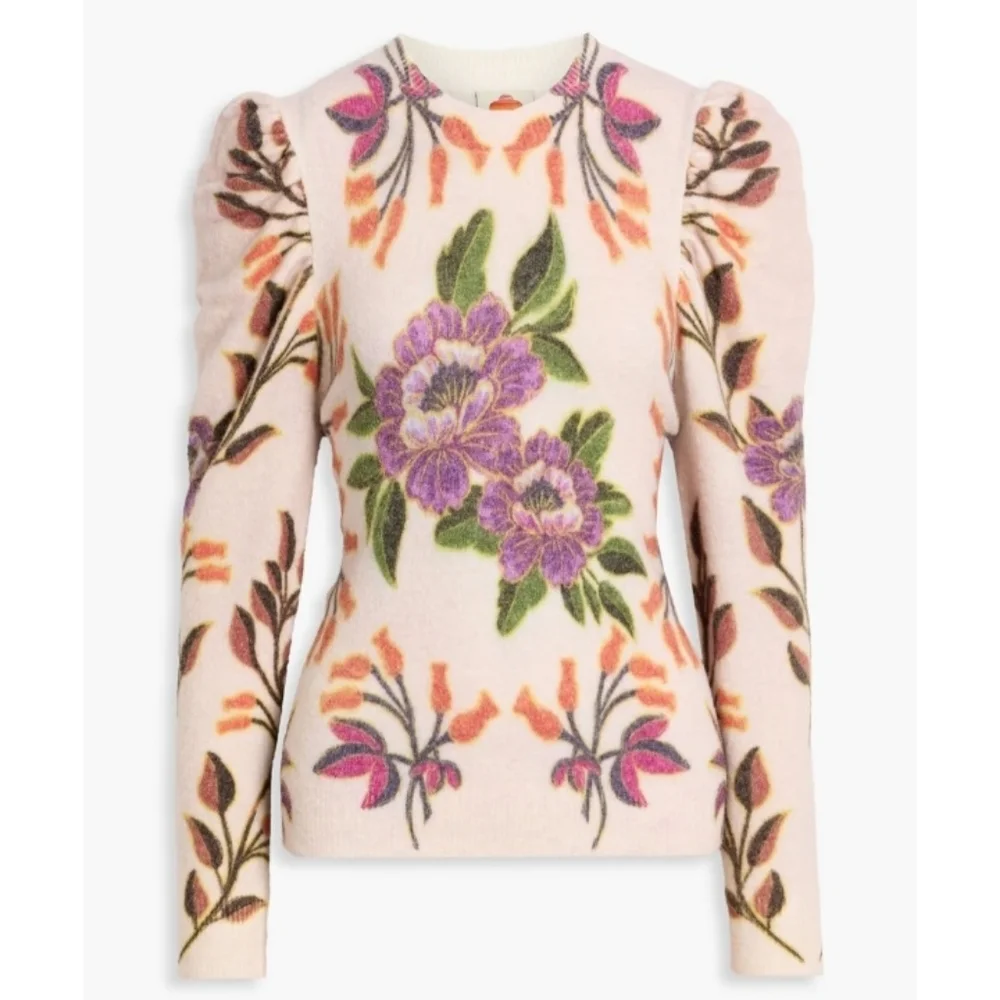 Farm Rio Winter Garden Floral Sweater Size Medium NEW NWT Pullover Crewneck - Picture 2 of 15